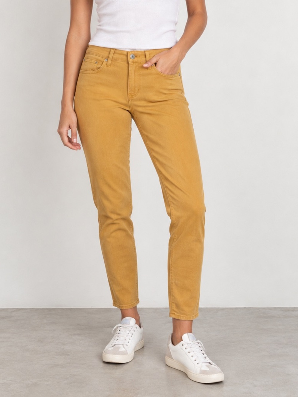 Madewell Mustard Yellow High Rise Skinny Jeans Ankle Pants Size 25